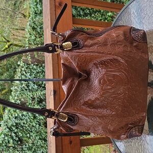 Marino Orlandi Logo Signature Embossed Leather handbag